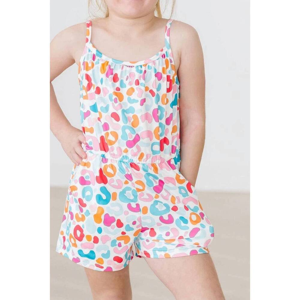 NEW MILA & ROSE kids wild child strappy play romper in multicolor